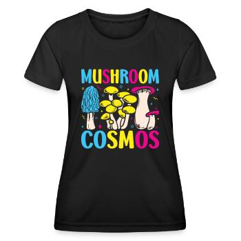 Mushroom Foraging Hunter Mushroom Cosmos - Frauen Funktions-T-Shirt - Schwarz - Vorne - AI Model Female 172 light (172cm)