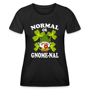 Jardinage de gnome normal ou gnome-na drôle - T-shirt sport Femme - noir - Devant - AI Model Female 172 light (172cm)