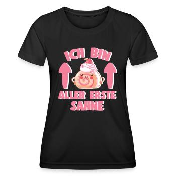 Konditorliebhaber Ich Bin Aller Erste Sahne - Frauen Funktions-T-Shirt - Schwarz - Vorne - AI Model Female 172 light (172cm)