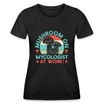Mushroom Foraging Hunter Mycologist At Work Morel - Women's Functional T-Shirt - black - Front - AI Model Female 172 light (172cm)