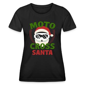Dirt Bike Rider Motocross Santa MX Motocross - Women's Functional T-Shirt - black - Front - AI Model Female 172 light (172cm)