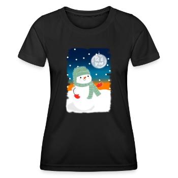 bonhomme de neige Let It Snow Man Lover cadeau - T-shirt sport Femme - noir - Devant - AI Model Female 172 light (172cm)