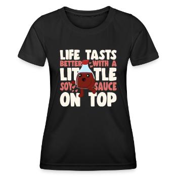 Sushi Lover Life Tasts Better With Soy Sauce Sushi - Frauen Funktions-T-Shirt - Schwarz - Vorne - AI Model Female 172 light (172cm)