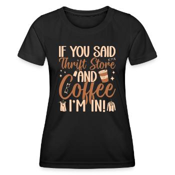 Friperie Shopper Friperie & Café Je ́m In Thrift - T-shirt sport Femme - noir - Devant - AI Model Female 172 light (172cm)