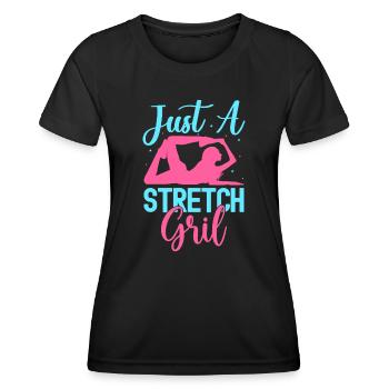 Yoga juste une fille d’étirement Yoga drôle - T-shirt sport Femme - noir - Devant - AI Model Female 172 light (172cm)