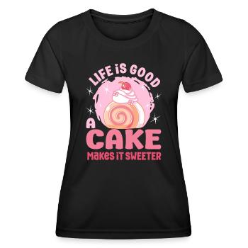 Pastry Lover Cake Makes It Sweeter Cute Gift - Women's Functional T-Shirt - black - Front - AI Model Female 172 light (172cm)