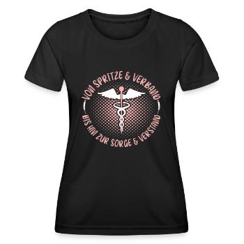 Assistant médical MFA Care & Mind - T-shirt sport Femme - noir - Devant - AI Model Female 172 light (172cm)
