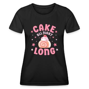 Pastry Lover cake All Night Long Gift Idea - Frauen Funktions-T-Shirt - Schwarz - Vorne - AI Model Female 172 light (172cm)