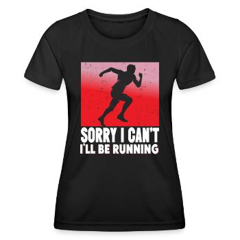 Courir Désolé je ne peux pas, je vais courir un marathon - T-shirt sport Femme - noir - Devant - AI Model Female 172 light (172cm)