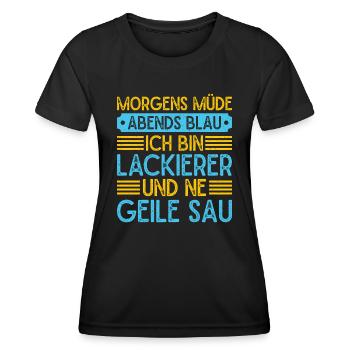 Lackierer Und Eine gelie Sau Vater Geschenke - Frauen Funktions-T-Shirt - Schwarz - Vorne - AI Model Female 172 light (172cm)
