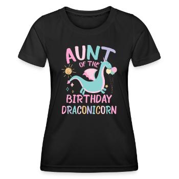 Aunt Of the Birthday Girl Dracon Family Party - Frauen Funktions-T-Shirt - Schwarz - Vorne - AI Model Female 172 light (172cm)