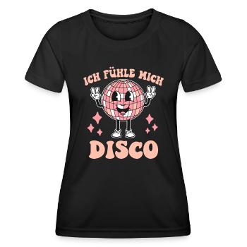 J’ai l’impression que je vais aller à la soirée disco, fêter la danse disco - T-shirt sport Femme - noir - Devant - AI Model Female 172 light (172cm)