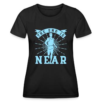 Running The End Is Near Marathon Runner Gift - Frauen Funktions-T-Shirt - Schwarz - Vorne - AI Model Female 172 light (172cm)