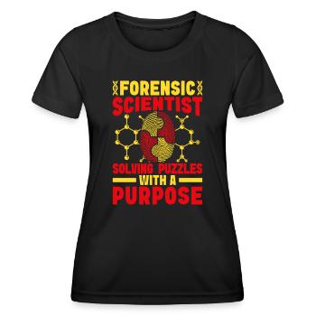 Forensic Science Major Solving Puzzles - Women's Functional T-Shirt - black - Front - AI Model Female 172 light (172cm)