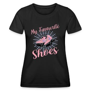 Rollerskater My Shoes Rollschuh Disco - Frauen Funktions-T-Shirt - Schwarz - Vorne - AI Model Female 172 light (172cm)