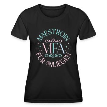 MFA Assistant médical Maestroin - T-shirt sport Femme - noir - Devant - AI Model Female 172 light (172cm)