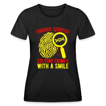 Forensic Science Major Solving Crimes With A Smile - Women's Functional T-Shirt - black - Front - AI Model Female 172 light (172cm)