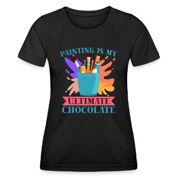 Artist Painter Graphic Painting Ultimate Chocolate - Women's Functional T-Shirt - black - Front - AI Model Female 172 light (172cm)