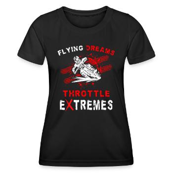 Dirtbike Rider Flying Dreams MX Motocross - Frauen Funktions-T-Shirt - Schwarz - Vorne - AI Model Female 172 light (172cm)