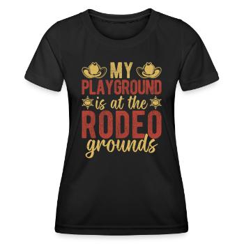 Western Rider My Playground Rodeo Grounds - Frauen Funktions-T-Shirt - Schwarz - Vorne - AI Model Female 172 light (172cm)