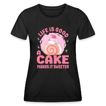 Cake Baker Cake Makes It Sweeter Cupcake - Women's Functional T-Shirt - black - Front - AI Model Female 172 light (172cm)