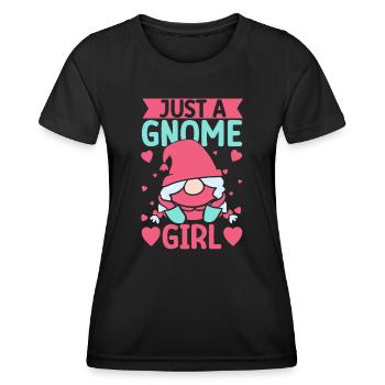 Garden Gnome Costume Just A Gnome Girl Gnome - Frauen Funktions-T-Shirt - Schwarz - Vorne - AI Model Female 172 light (172cm)