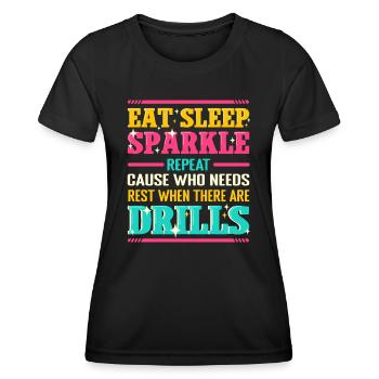 Diamond Painting Artist Eat Sleep Sparkle Diamond - Frauen Funktions-T-Shirt - Schwarz - Vorne - AI Model Female 172 light (172cm)