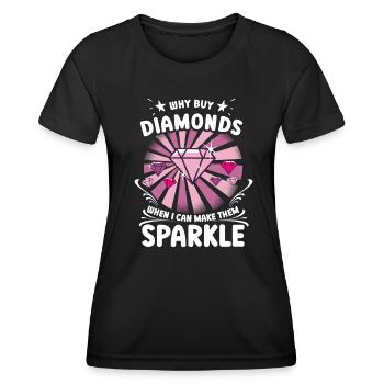 Diamond Painting Artist Why Buy When I Can Diamond - Frauen Funktions-T-Shirt - Schwarz - Vorne - AI Model Female 172 light (172cm)