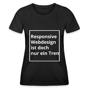 Webdesigner - Responsive Design Spruch - Frauen Funktions-T-Shirt - Schwarz - Vorne - AI Model Female 172 light (172cm)