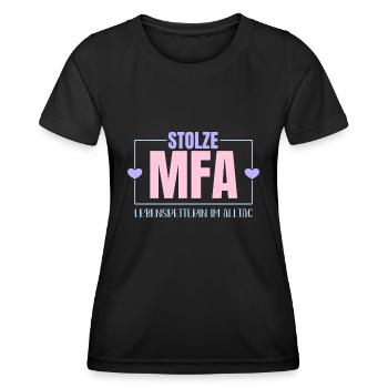 MFA Fier assistant médical - T-shirt sport Femme - noir - Devant - AI Model Female 172 light (172cm)