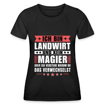 Ich bin Landwirt und kein Magier - Frauen Funktions-T-Shirt - Schwarz - Vorne - AI Model Female 172 light (172cm)