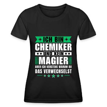 Ich bin Chemiker und kein Magier - Frauen Funktions-T-Shirt - Schwarz - Vorne - AI Model Female 172 light (172cm)