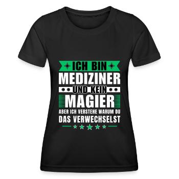 Ich bin Mediziner und kein Magier - Frauen Funktions-T-Shirt - Schwarz - Vorne - AI Model Female 172 light (172cm)