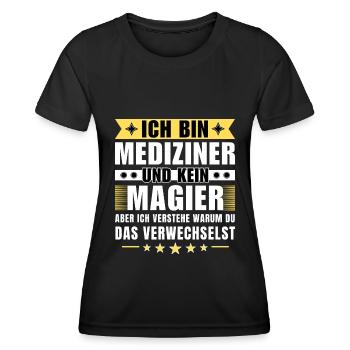 Ich bin Mediziner und kein Magier - Frauen Funktions-T-Shirt - Schwarz - Vorne - AI Model Female 172 light (172cm)
