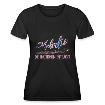Piano Pianist Melody Emotion Ignited Piano - Women's Functional T-Shirt - black - Front - AI Model Female 172 light (172cm)