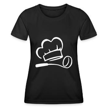 Kochmütze Kochlöffel Koch Kochkunst Kochen - Frauen Funktions-T-Shirt - Schwarz - Vorne - AI Model Female 172 light (172cm)