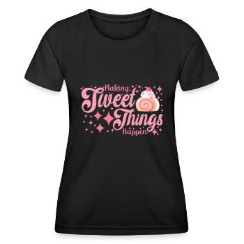 Cake Baker Making Sweet Things Happen Cupcake - Women's Functional T-Shirt - black - Front - AI Model Female 172 light (172cm)