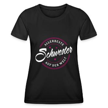 ALLERBESTE SCHWESTER AUF DER WELT LIEBE SCHWESTERN - Frauen Funktions-T-Shirt - Schwarz - Vorne - AI Model Female 172 light (172cm)