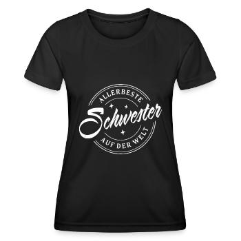 ALLERBESTE SCHWESTER AUF DER WELT LIEBE SCHWESTERN - Frauen Funktions-T-Shirt - Schwarz - Vorne - AI Model Female 172 light (172cm)