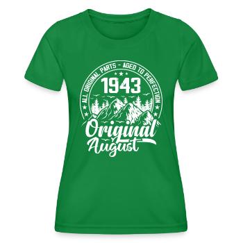 August 1943 Original: 81 Jahre altes Geburtstagsgeschenk - Frauen Funktions-T-Shirt - Kelly Green - Vorne - AI Model Female 172 dark (172cm)