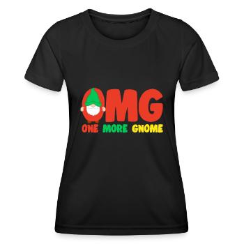 OMG One More Gnome Yard Garden Gnome idée cadeau - T-shirt sport Femme - noir - Devant - AI Model Female 172 light (172cm)