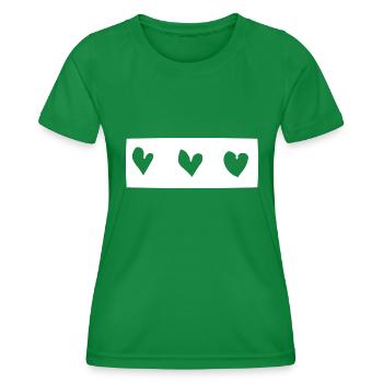 Trois Coeurs Coeur Rectangle Forme D’amour - T-shirt sport Femme - vert - Devant - AI Model Female 172 dark (172cm)