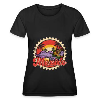 Quetzalcoatl Axolotl Mexiko Azteken Gottheit - Frauen Funktions-T-Shirt - Schwarz - Vorne - AI Model Female 172 light (172cm)