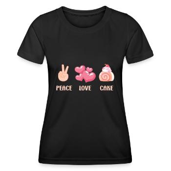 Cake Baker peace Love Cake Gift Idea - Women's Functional T-Shirt - black - Front - AI Model Female 172 light (172cm)