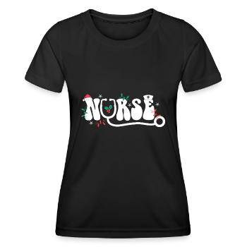 Nurse Christmas Outfit - Women's Functional T-Shirt - black - Front - AI Model Female 172 light (172cm)