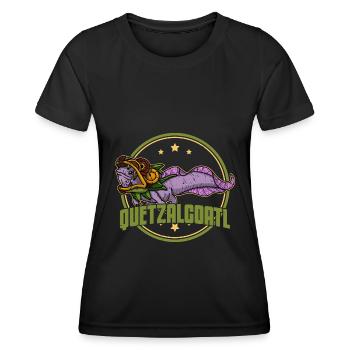 Quetzalcoatl Axolotl Mexiko Azteken Gottheit - Frauen Funktions-T-Shirt - Schwarz - Vorne - AI Model Female 172 light (172cm)