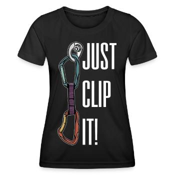 Expressschlinge kKlettern Kletterer - Frauen Funktions-T-Shirt - Schwarz - Vorne - AI Model Female 172 light (172cm)