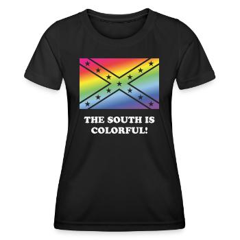 Der Süden ist bunt! - Frauen Funktions-T-Shirt - Schwarz - Vorne - AI Model Female 172 light (172cm)