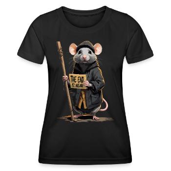 La fin approche - T-shirt sport Femme - noir - Devant - AI Model Female 172 light (172cm)