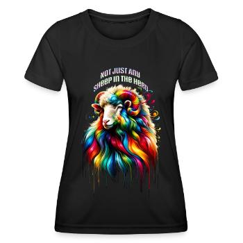 Nicht irgendein Schaf in der Herde - Frauen Funktions-T-Shirt - Schwarz - Vorne - AI Model Female 172 light (172cm)